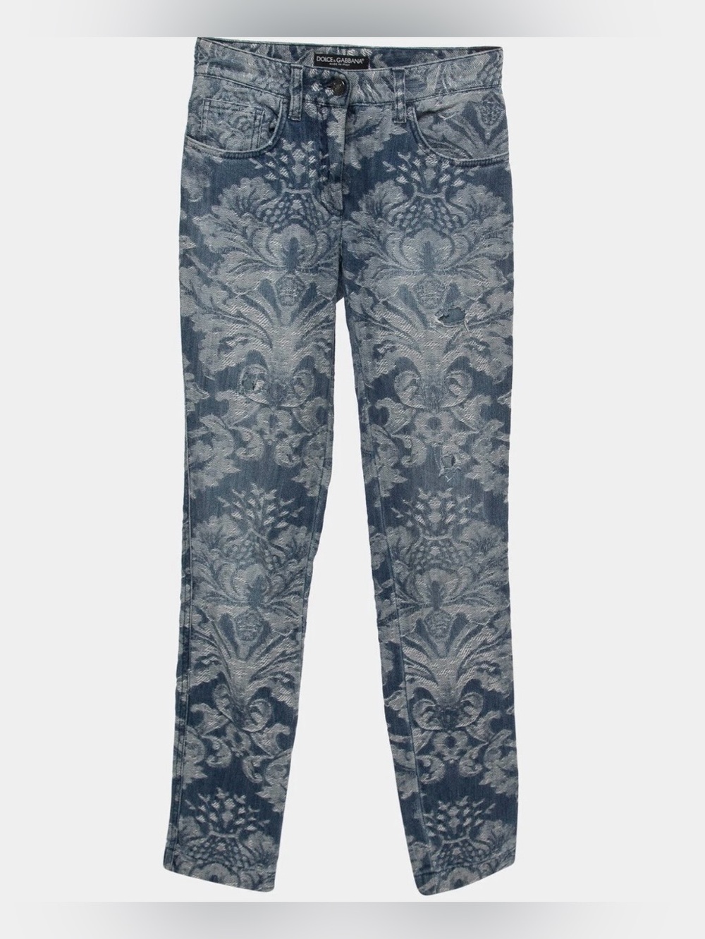 Dolce & Gabbana Blue Jacquard Denim Jeans 
Size: 38 EUR/ 4 USA